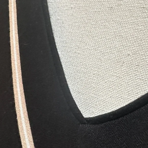 White House Black Market Black White Tan Striped Long Sleeve Dress Size 4 - Picture 6 of 11